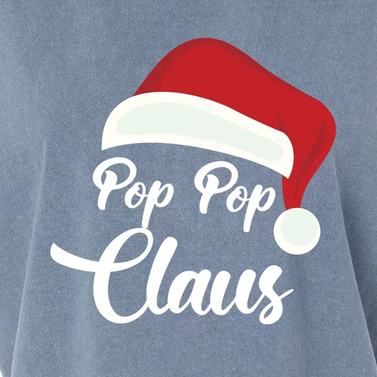 Pop Pop Claus Christmas Santa Hat Grandpa Gift Garment-Dyed Women's Muscle Tee