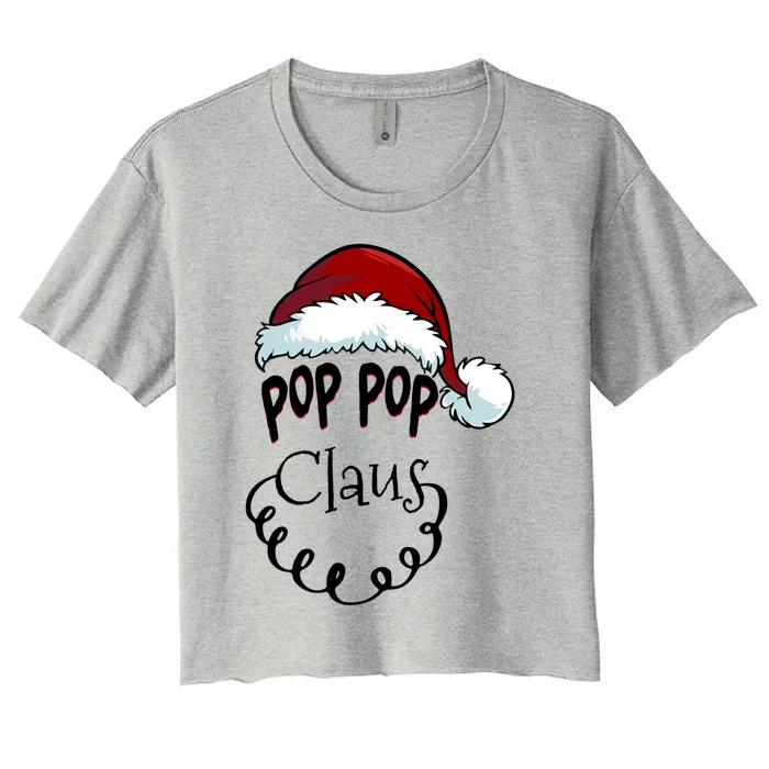 Pop Pop Claus Happy New Santa Claus Family Christmas Gift Women's Crop Top Tee