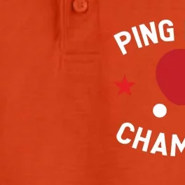 Ping Pong Champion Table Tennis Lover Gift Dry Zone Grid Performance Polo