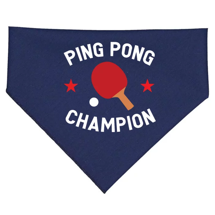 Ping Pong Champion Table Tennis Lover Gift USA-Made Doggie Bandana