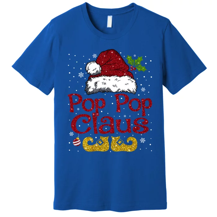 Pop Pop Claus Matching Family Christmas Santa Hat Xmas Gift Premium T-Shirt