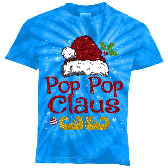 Pop Pop Claus Matching Family Christmas Santa Hat Xmas Gift Kids Tie-Dye T-Shirt