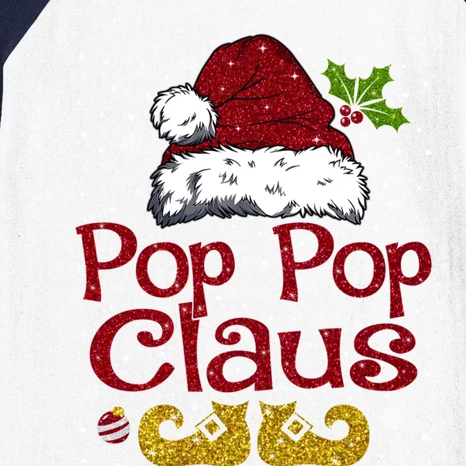 Pop Pop Claus Matching Family Christmas Santa Hat Xmas Gift Baseball Sleeve Shirt