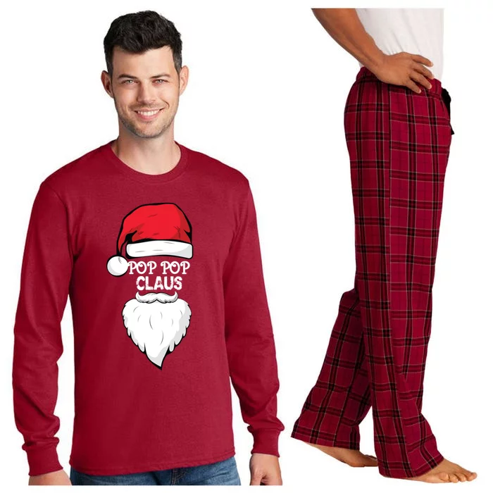 Pop Pop Claus Pop Pop Grandpa Christmas Pop Pop Xmas Party Cool Gift Long Sleeve Pajama Set