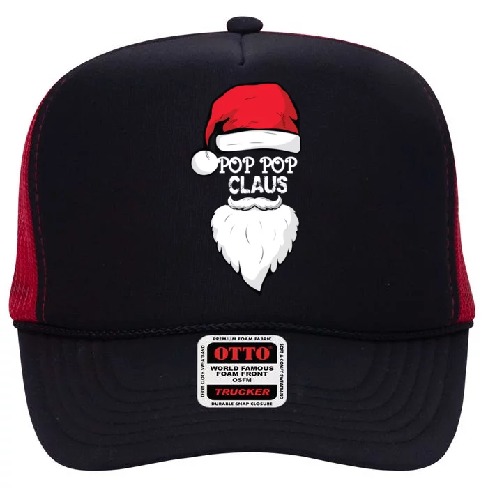 Pop Pop Claus Pop Pop Grandpa Christmas Pop Pop Xmas Party Gift High Crown Mesh Trucker Hat