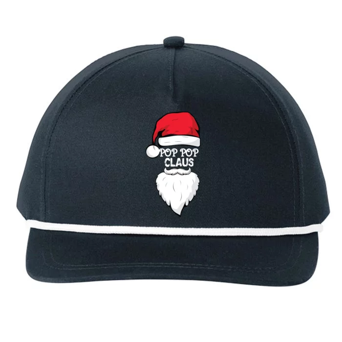 Pop Pop Claus Pop Pop Grandpa Christmas Pop Pop Xmas Party Gift Snapback Five-Panel Rope Hat