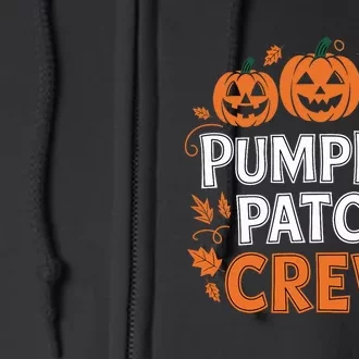 Pumpkin Patch Crew Funny Pumpkin Patch Squad Thanksgiving Full Zip Hoodie