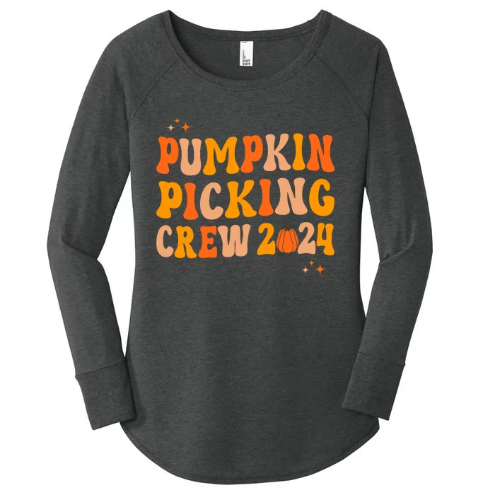 Pumpkin Picking Crew 2024 Family Matching Autumn Halloween Women's Perfect Tri Tunic Long Sleeve Shirt