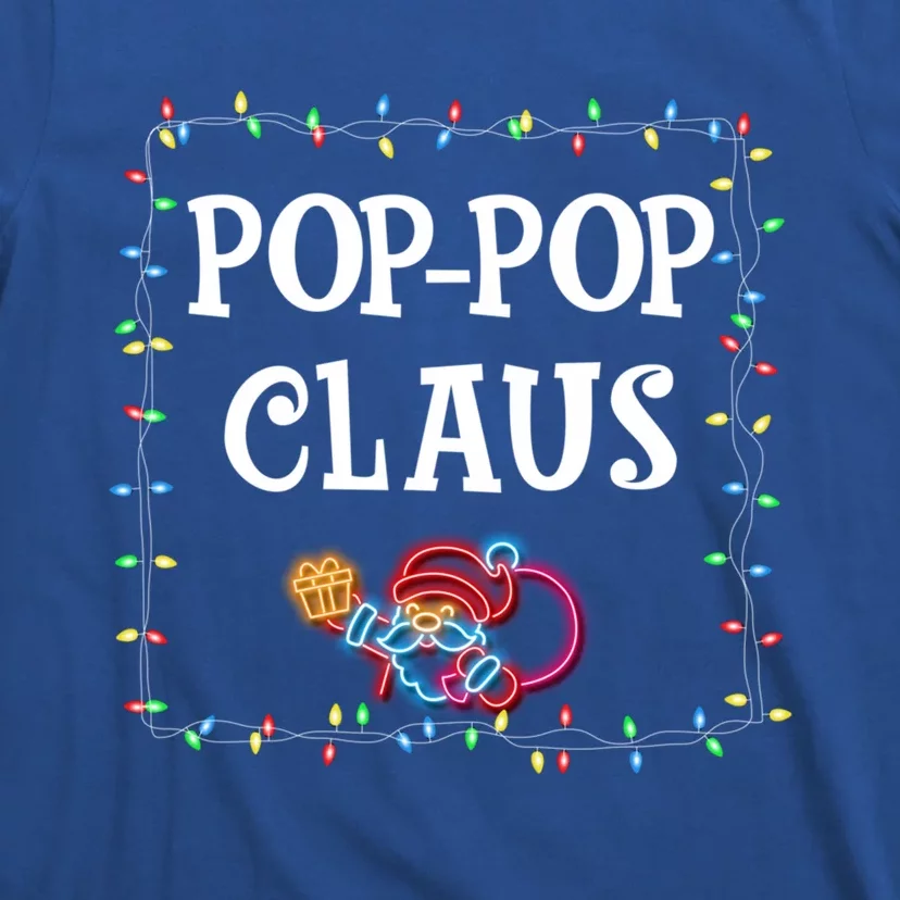 Pop Pop Claus Santa Christmas Lights Family Pjs Matching Great Gift T-Shirt