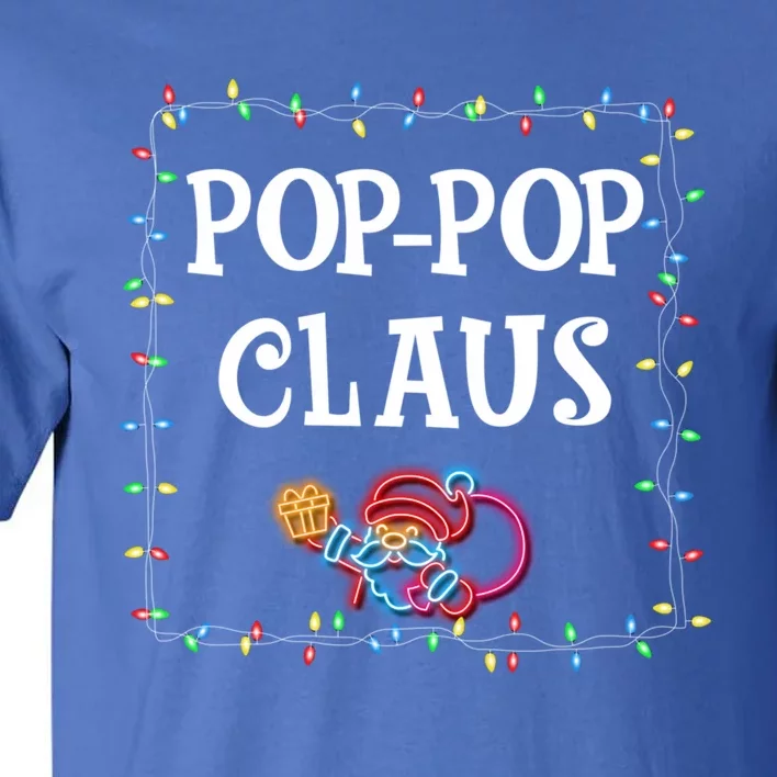 Pop Pop Claus Santa Christmas Lights Family Pjs Matching Great Gift Tall T-Shirt