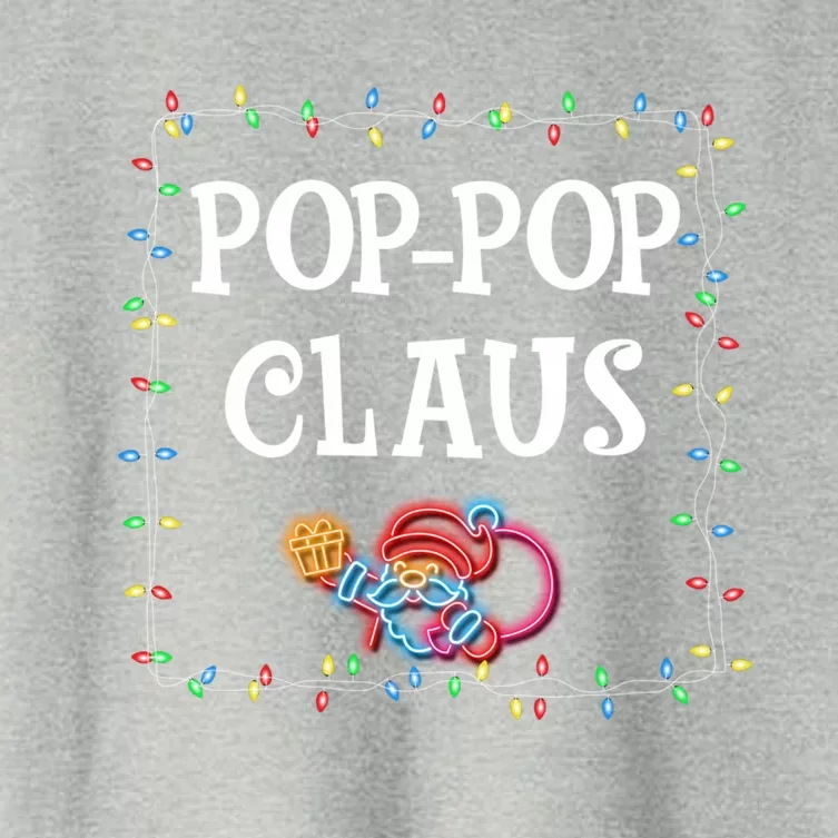 Pop Pop Claus Santa Christmas Lights Family Pjs Matching Great Gift Women's Crop Top Tee