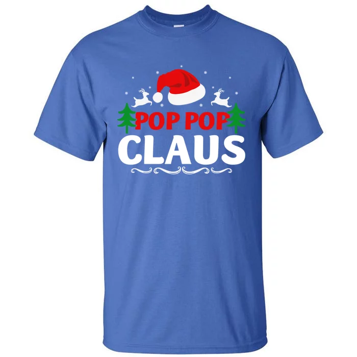 Pop Pop Claus Santa Christmas Matching Family Pajama Funny Cute Gift Tall T-Shirt