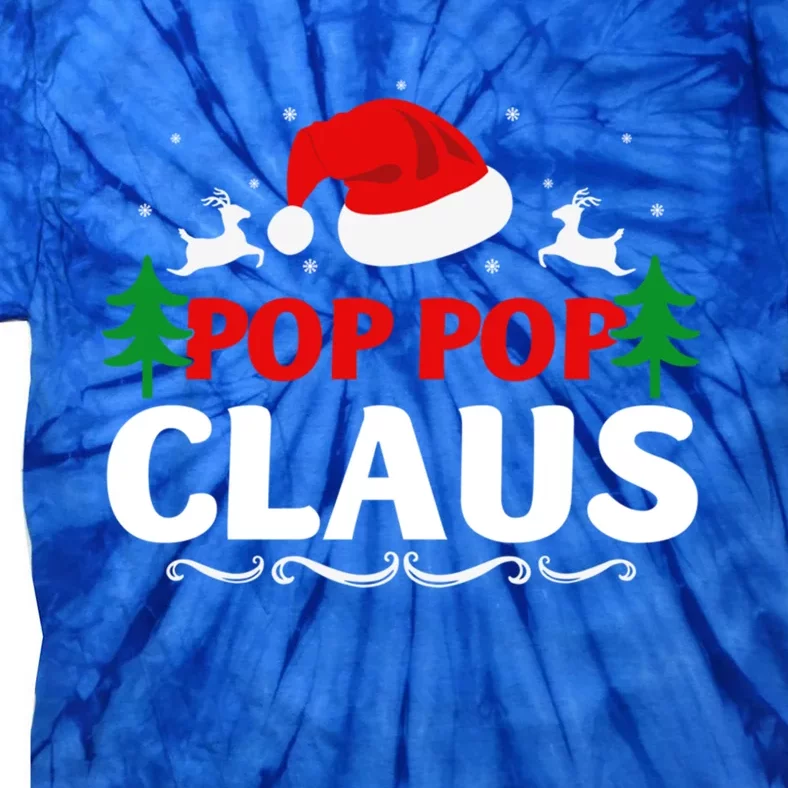 Pop Pop Claus Santa Christmas Matching Family Pajama Funny Cute Gift Tie-Dye T-Shirt