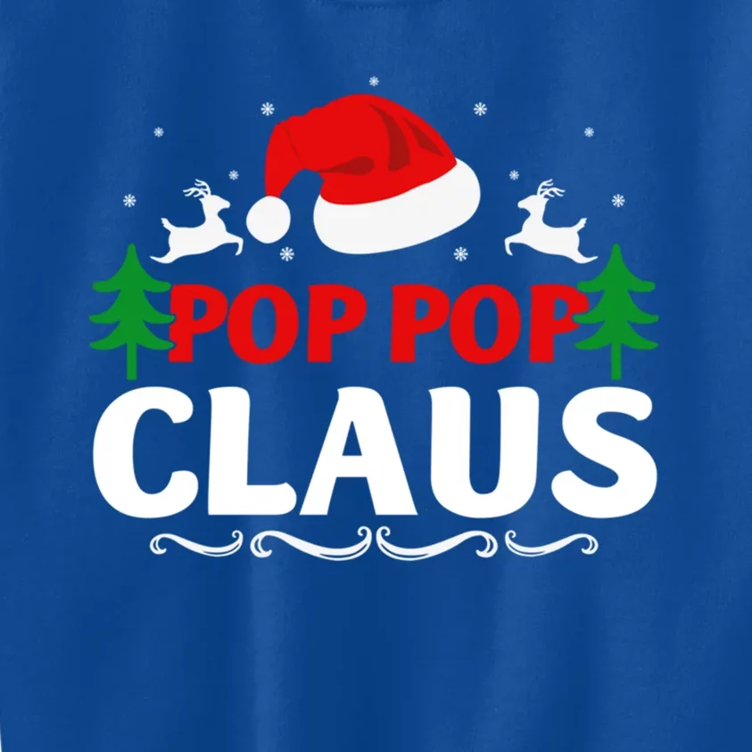 Pop Pop Claus Santa Christmas Matching Family Pajama Funny Cute Gift Kids Sweatshirt