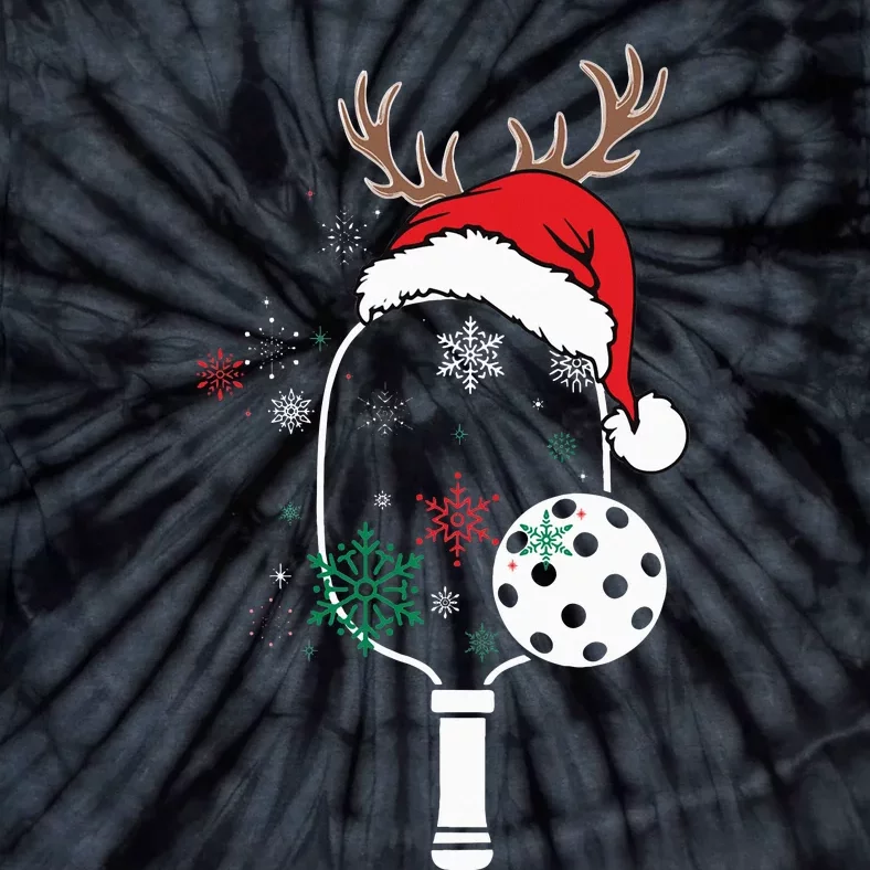 Pickleball Player Christmas Holiday Reindeer Xmas Tie-Dye T-Shirt