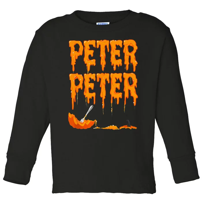 Peter Pumpkin Costume Eater For Couples Matching Halloween Toddler Long Sleeve Shirt