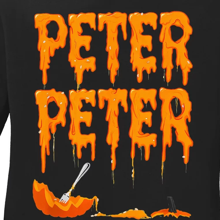 Peter Pumpkin Costume Eater For Couples Matching Halloween Ladies Long Sleeve Shirt