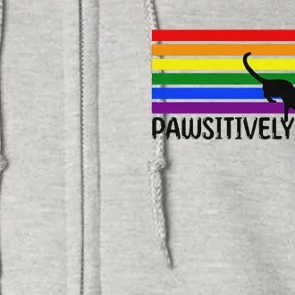 Pawsitively Proud Cat Lover Lgbtq Rainbow Cats Pride Love Is Full Zip Hoodie