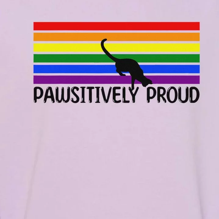 Pawsitively Proud Cat Lover Lgbtq Rainbow Cats Pride Love Is Garment-Dyed Sweatshirt