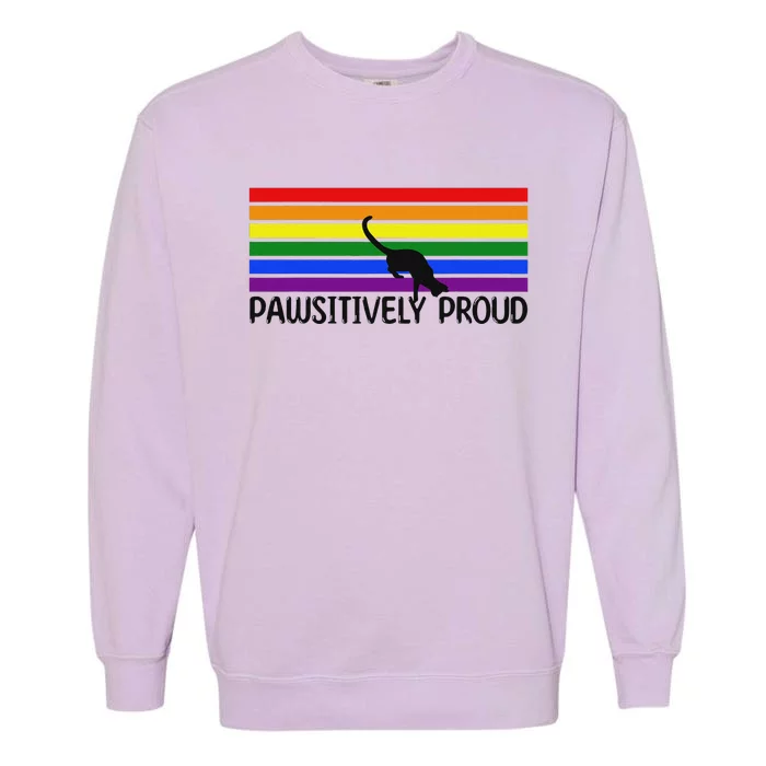 Pawsitively Proud Cat Lover Lgbtq Rainbow Cats Pride Love Is Garment-Dyed Sweatshirt