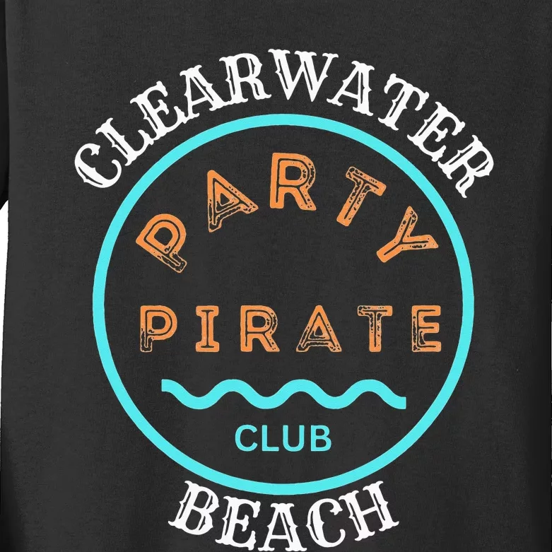 Party Pirate Club - Clearwater Beach Kids Long Sleeve Shirt