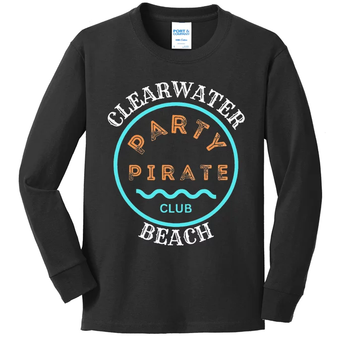 Party Pirate Club - Clearwater Beach Kids Long Sleeve Shirt