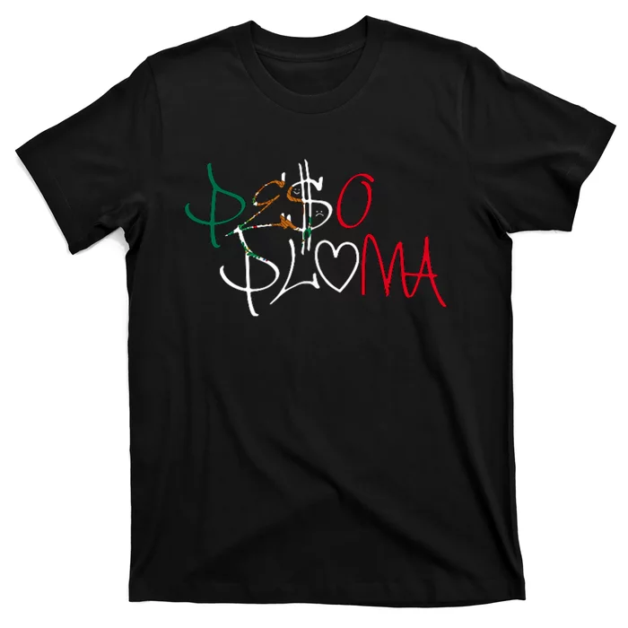 Pe$o Pluma Corridos Tumbados Mexico Belicos Mex Flag T-Shirt