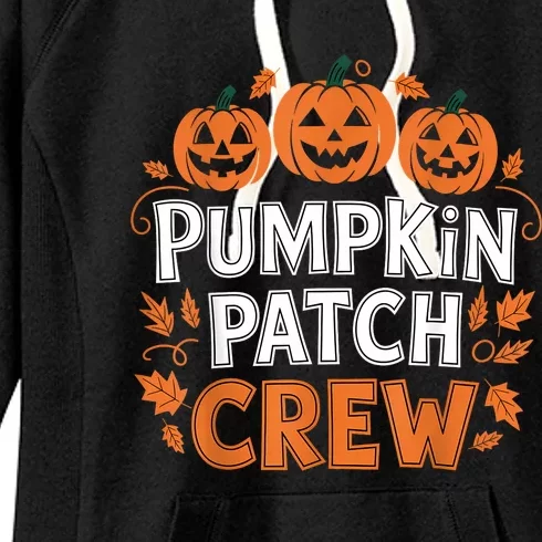 Pumpkin Patch Crew Funny Pumpkin Patch Squad Thanksgiving Women's Fleece Hoodie