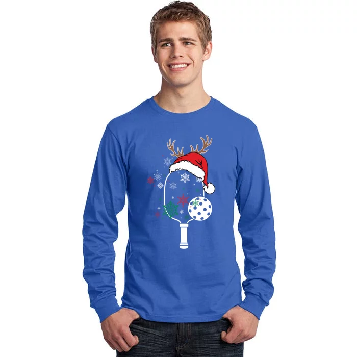 Pickleball Player Christmas Holiday Reindeer Xmas Tees Gift Tall Long Sleeve T-Shirt