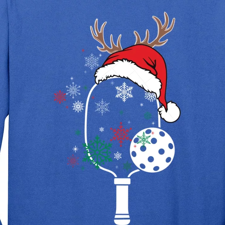 Pickleball Player Christmas Holiday Reindeer Xmas Tees Gift Tall Long Sleeve T-Shirt