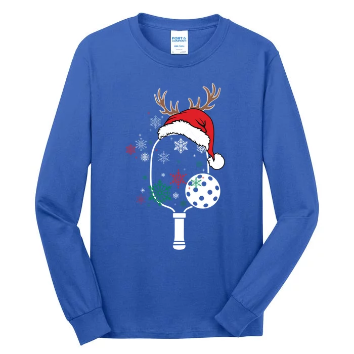 Pickleball Player Christmas Holiday Reindeer Xmas Tees Gift Tall Long Sleeve T-Shirt