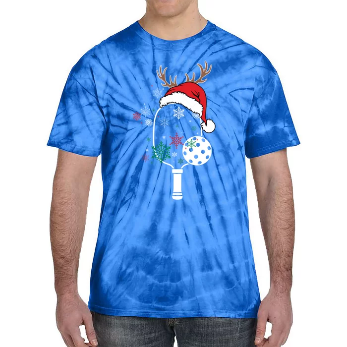 Pickleball Player Christmas Holiday Reindeer Xmas Tees Gift Tie-Dye T-Shirt