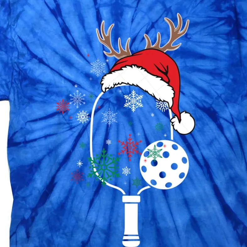 Pickleball Player Christmas Holiday Reindeer Xmas Tees Gift Tie-Dye T-Shirt