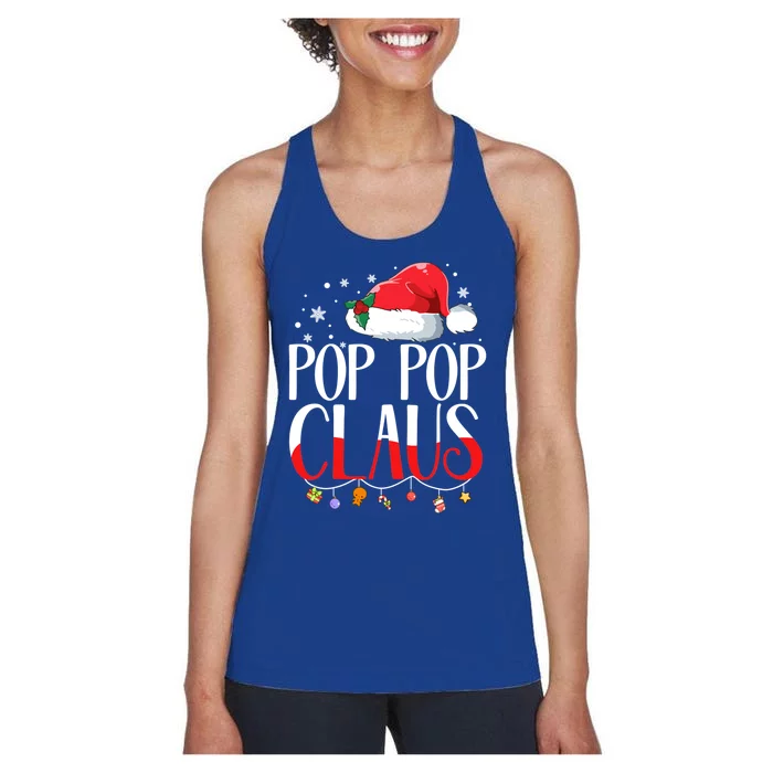 Pop Pop Claus Santa Claus Family Christmas Matching Gift Women's Racerback Tank