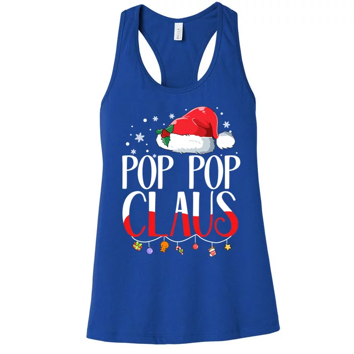 Pop Pop Claus Santa Claus Family Christmas Matching Gift Women's Racerback Tank