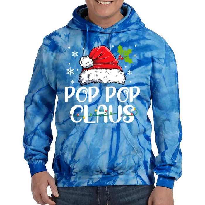 Pop Pop Claus Santa Funny Christmas Pajama Matching Family Gift Tie Dye Hoodie