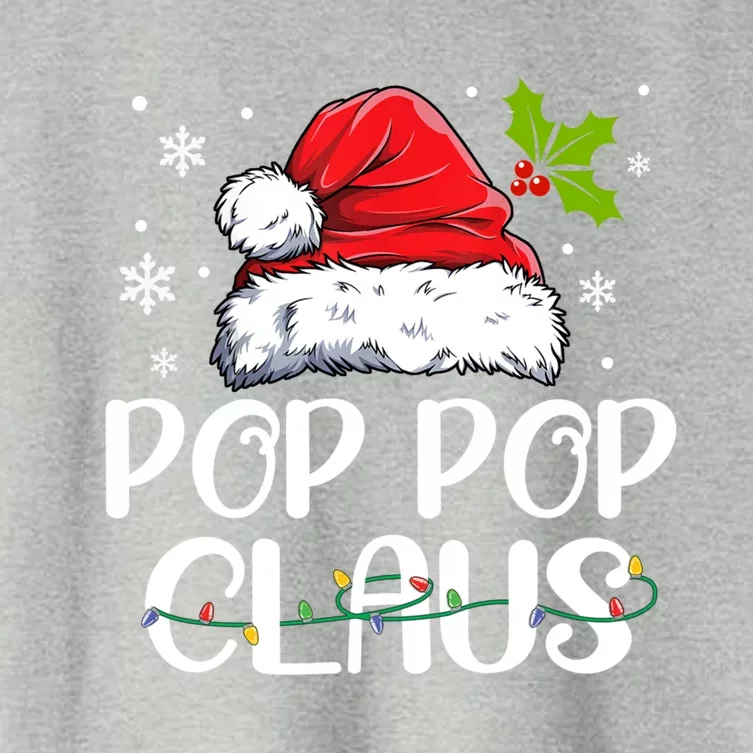 Pop Pop Claus Santa Funny Christmas Pajama Matching Family Gift Women's Crop Top Tee