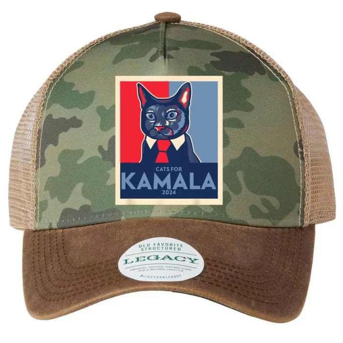 Politically Purrfect Cats For Kamala 2024 President Legacy Tie Dye Trucker Hat