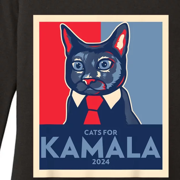 Politically Purrfect Cats For Kamala 2024 President Womens CVC Long Sleeve Shirt