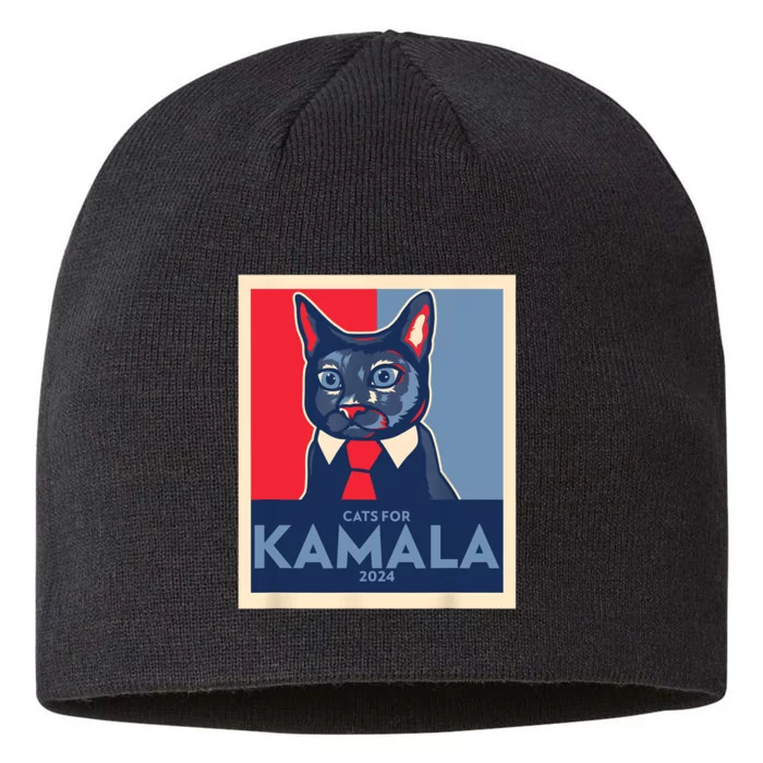 Politically Purrfect Cats For Kamala 2024 President 8 1/2in Sustainable Knit Beanie