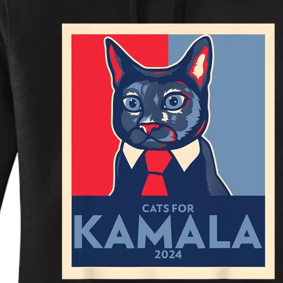 Politically Purrfect Cats For Kamala 2024 President Women's Pullover Hoodie