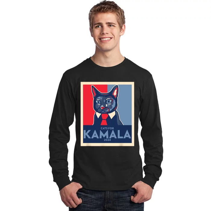 Politically Purrfect Cats For Kamala 2024 President Tall Long Sleeve T-Shirt