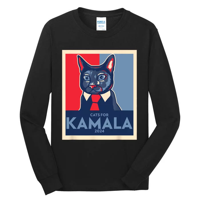 Politically Purrfect Cats For Kamala 2024 President Tall Long Sleeve T-Shirt