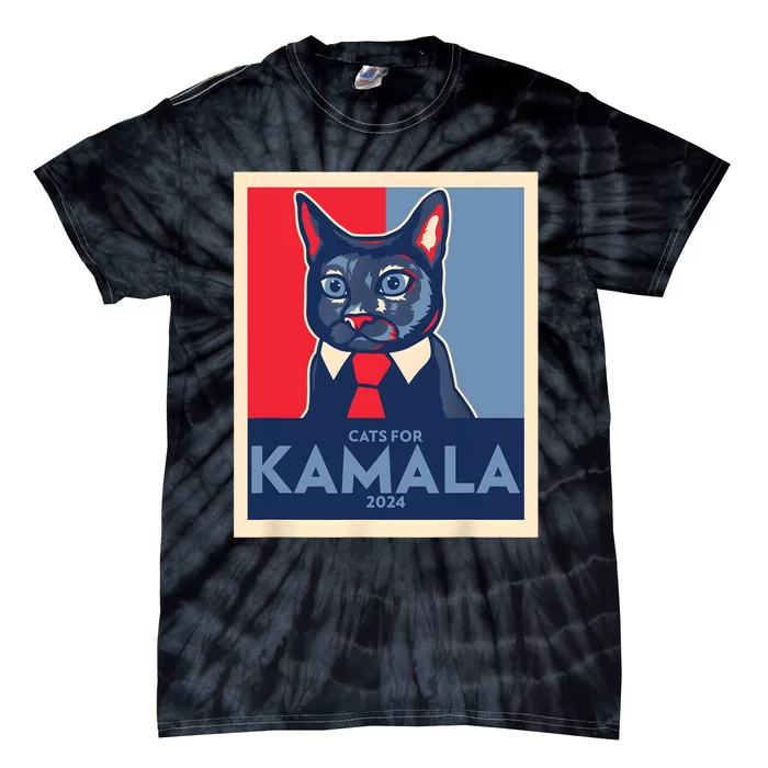 Politically Purrfect Cats For Kamala 2024 President Tie-Dye T-Shirt