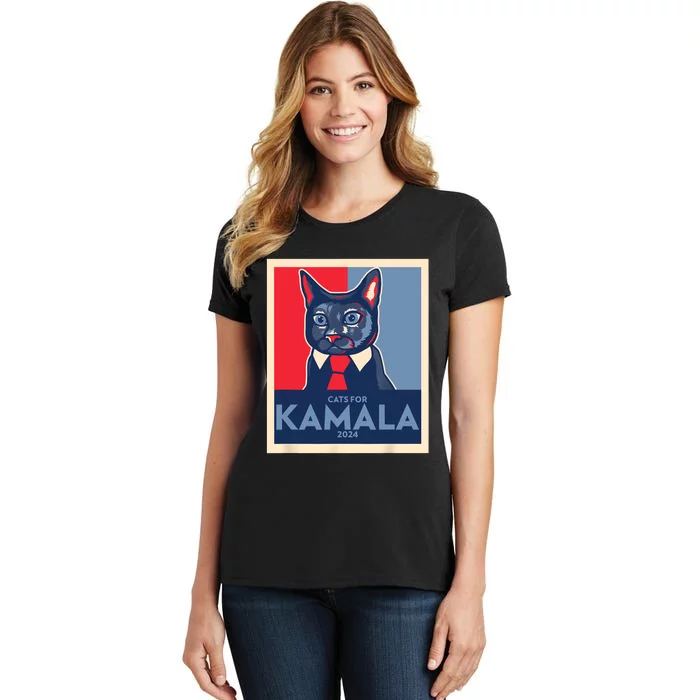 Politically Purrfect Cats For Kamala 2024 President Women's T-Shirt