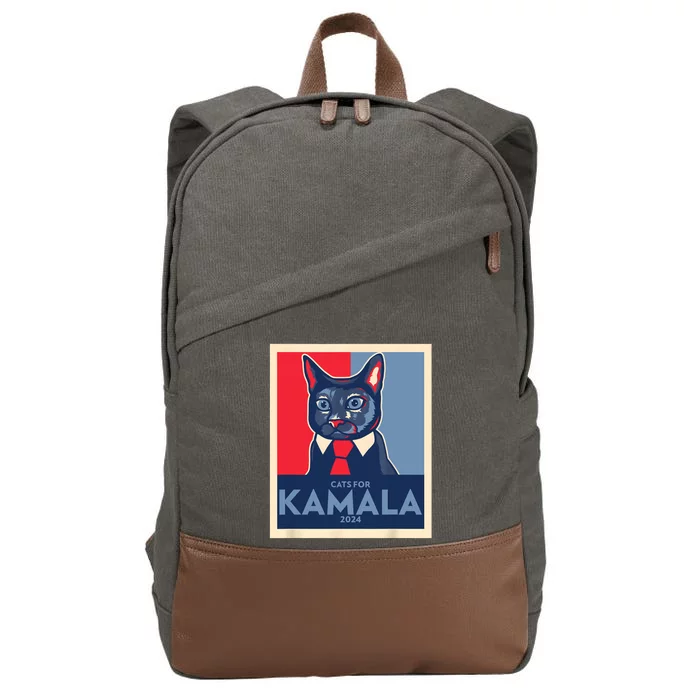 Politically Purrfect Cats For Kamala 2024 President Cotton Canvas Backpack