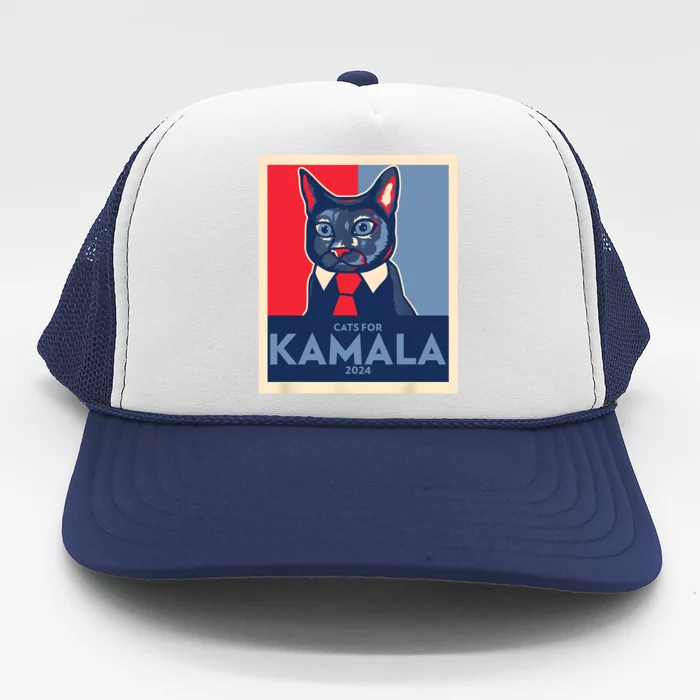 Politically Purrfect Cats For Kamala 2024 President Trucker Hat