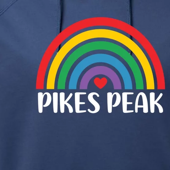 Pikes Peak Colorado Travel I Love Pikes Peak Usa Gift Performance Fleece Hoodie