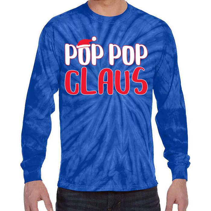 Pop Pop Claus Great Gift Matching Santa Pop Pop Christmas Cute Gift Tie-Dye Long Sleeve Shirt