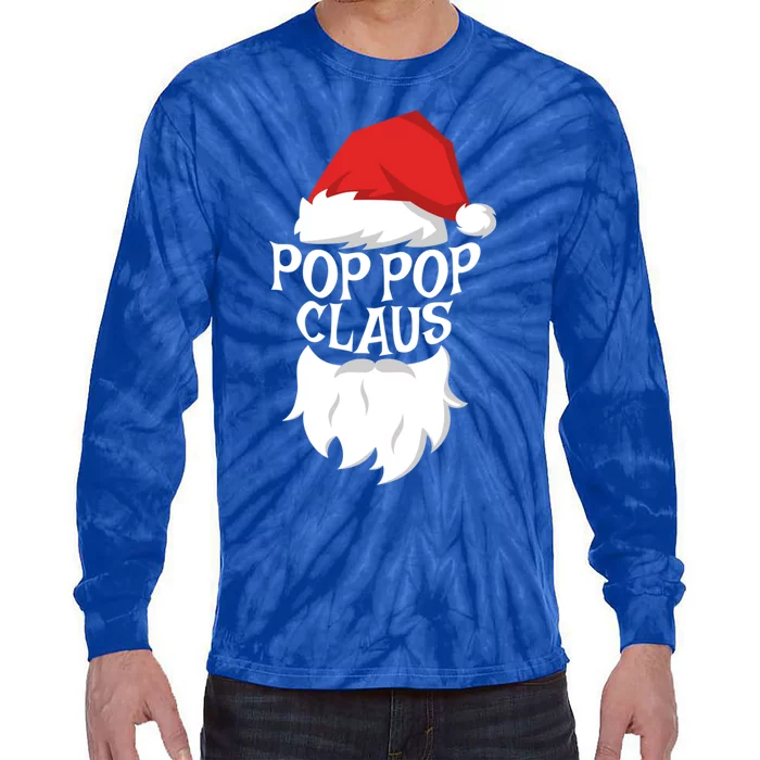 Pop Pop Claus Gift Santa Pop Pop Christmas Great Gift Meaningful Gift Tie-Dye Long Sleeve Shirt